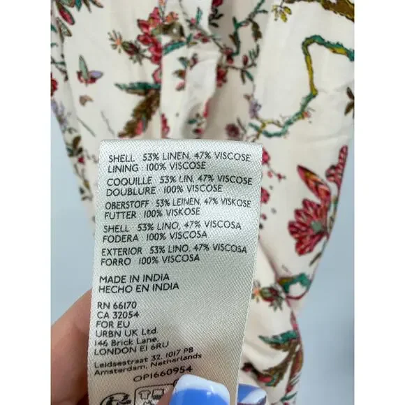 Pilcro Ruffle Collar Button down Dress Floral Plus Size 22W Linen - Picture 7 of 16